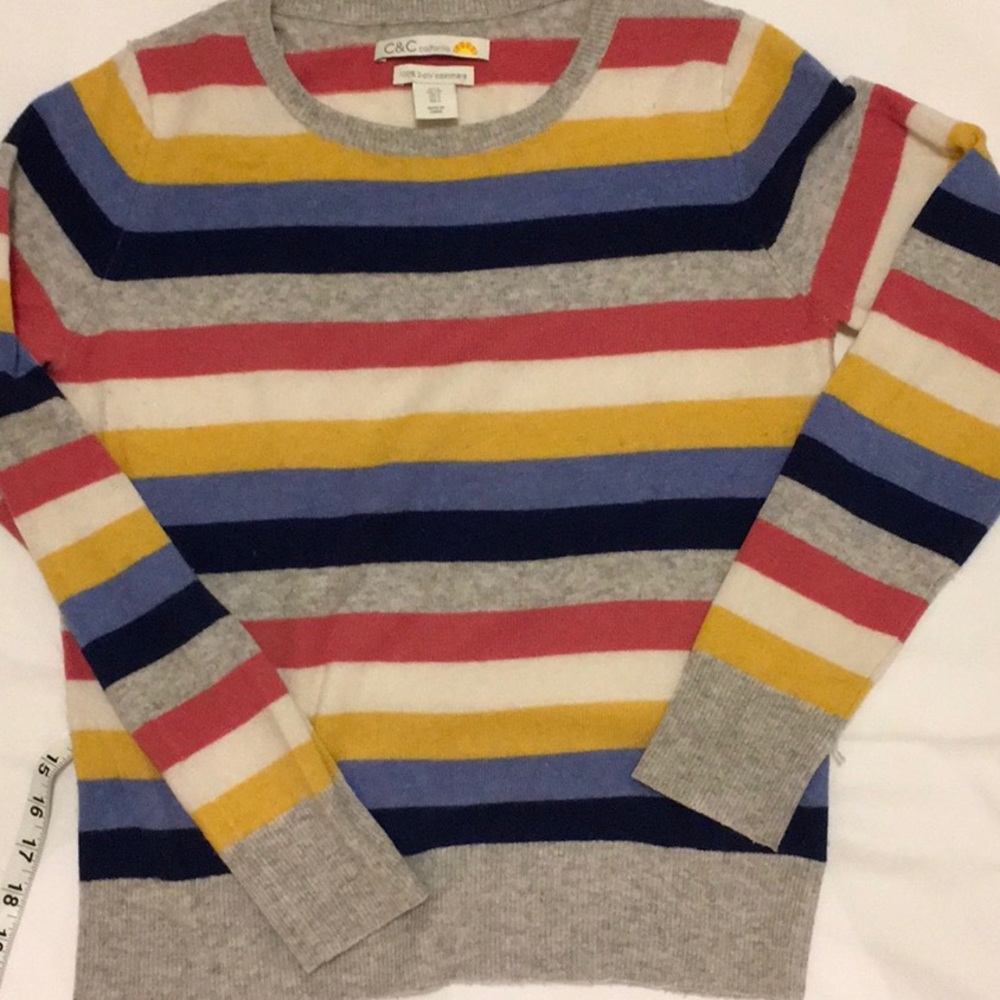 C & C Stripe cashmere sweater- 2 ply